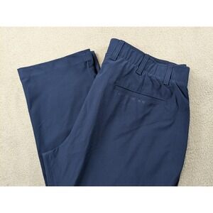 Under Armour Mens Golf Pants Navy Blue Flat Front Performance Trousers 38x32